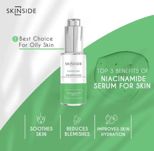 Skinside Niacinamide 10% + Zinc 1% Serum - 25 Ml