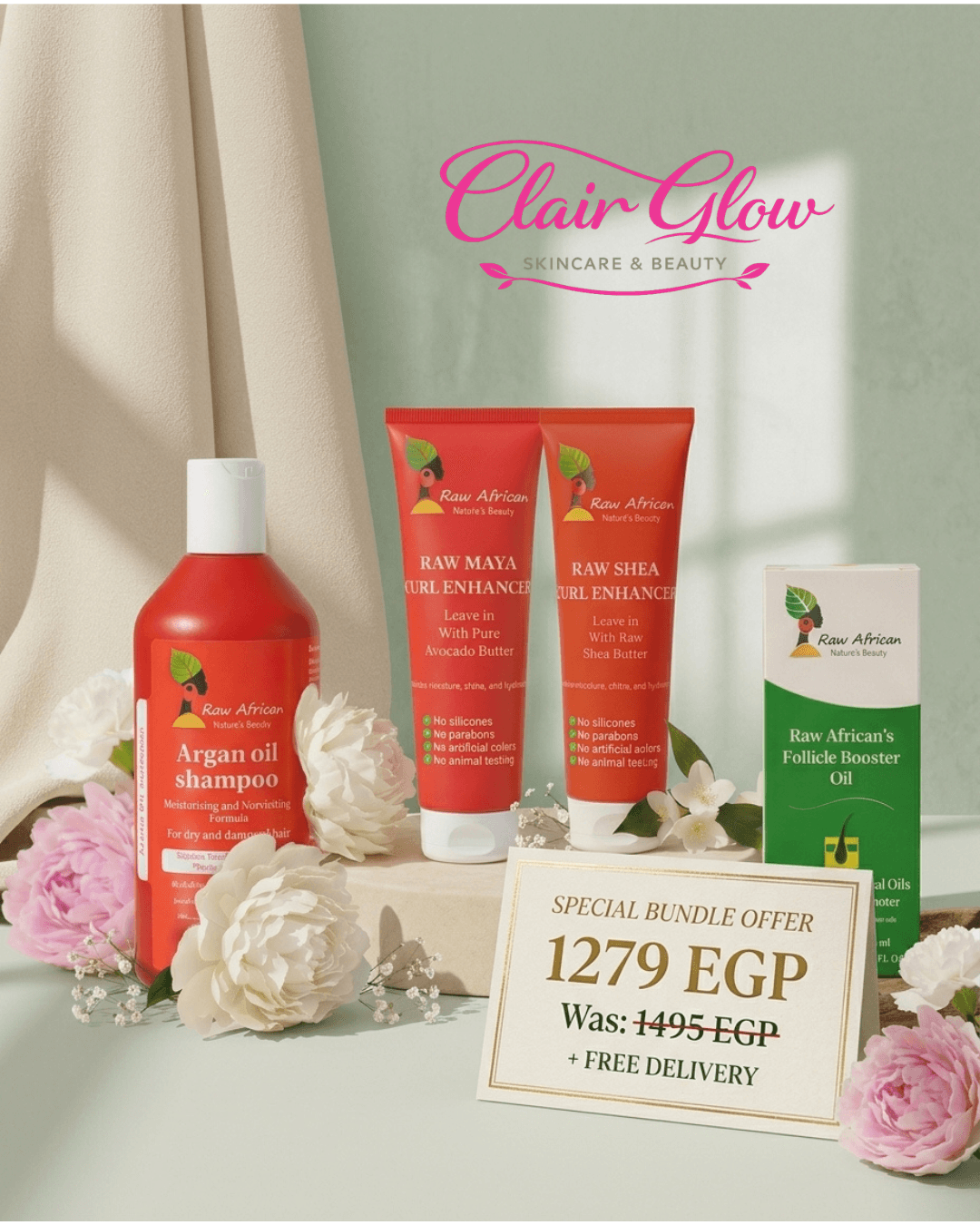 Raw African Complete Hair Care Bundle – Hydration, Strength & Curl Definition