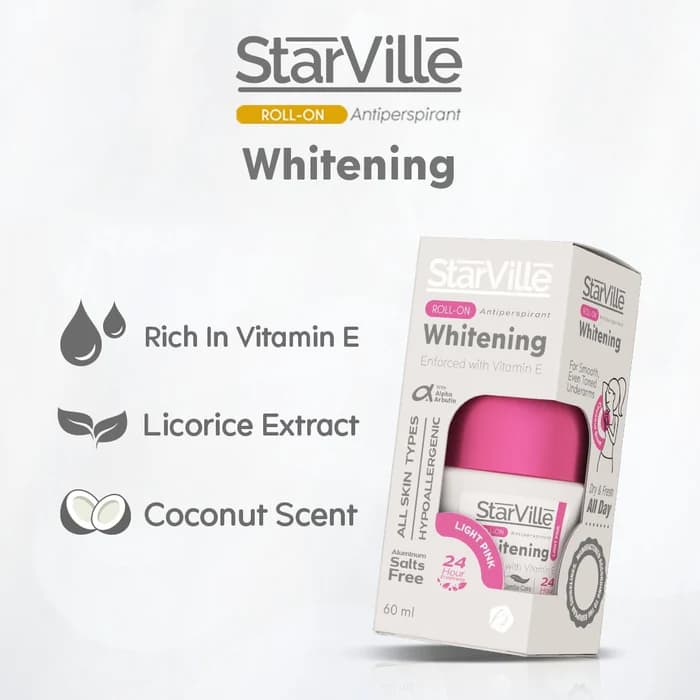 Starville Whitening Roll on Light Pink with Coconut Scent 60ml