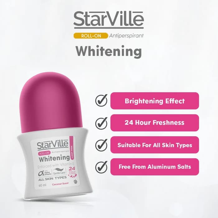 Starville Whitening Roll on Light Pink with Coconut Scent 60ml