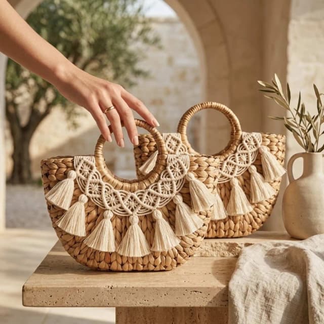 Boho Soleil Woven Handbag